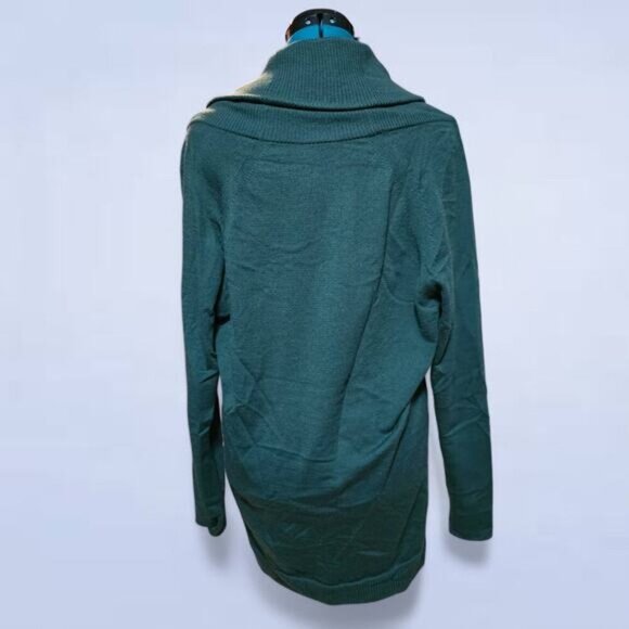 Theory Dark Green Cowl Neck Wool Sweater - Size Large‎ - Picture 3 of 7